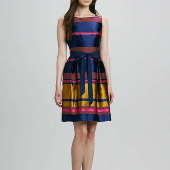 Trina Turk Sabra Striped Shantung Dress - Picture 1 of 3
